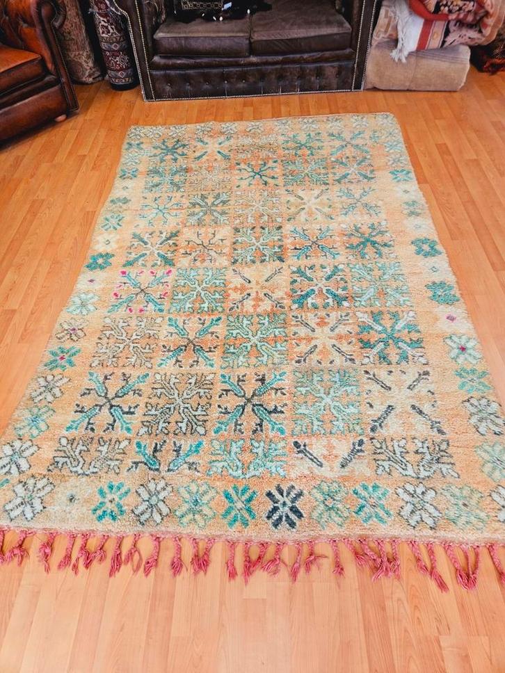 OPRUIMACTIE! Handgeknoopt Berber Tapijt. Prachtige kleuren!, Huis en Inrichting, Stoffering | Tapijten en Kleden, Zo goed als nieuw