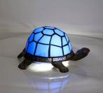 Schildpad Blauw Glas-in-Lood Lamp – Uniek & Sfeervol- NIEUW!, Huis en Inrichting, Lampen | Tafellampen, Verzenden, Nieuw, Glas