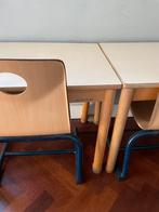 Retro schooltafeltjes met stoeltjes (2x), Ophalen of Verzenden, Gebruikt, Tafel(s) en Stoel(en)