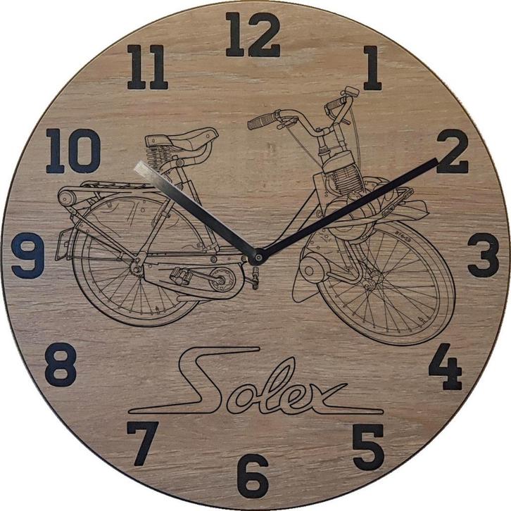 Themaklok met een Solex brommer als thema, Huis en Inrichting, Woonaccessoires | Klokken, Nieuw, Wandklok, Ophalen of Verzenden