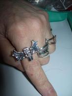 Ring Zilverkleur Skull met Vleermuis Vleugel Maat 20, Sieraden, Tassen en Uiterlijk, Ringen, 20 of groter, Nieuw, Dame of Heer