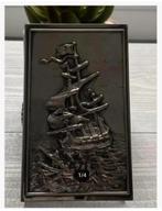 Silver plated Lucifer doos houder met wapen 11x7x3 cm, Ophalen of Verzenden