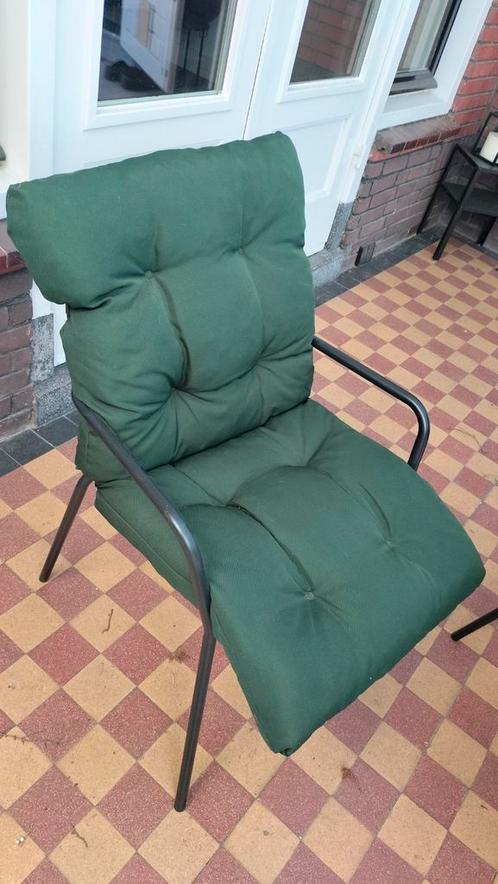 Tuinstoelkussens 6 stuks groen, Tuin en Terras, Tuinmeubel-accessoires, Zo goed als nieuw, Ophalen of Verzenden