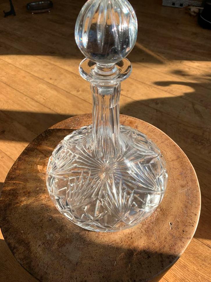 Kristallen Karaf - Massief & Zwaar, Antiek en Kunst, Antiek | Glas en Kristal, Ophalen of Verzenden