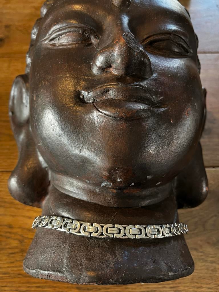 Zilveren Koningsketting en Armband Set, Sieraden, Tassen en Uiterlijk, Kettingen, Ophalen of Verzenden, Zo goed als nieuw, Zilver