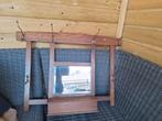 Antieke Kapstok met Spiegel - 69x68 cm, Huis en Inrichting, Woonaccessoires | Kapstokken, Gebruikt, Minder dan 100 cm, Hout, Ophalen