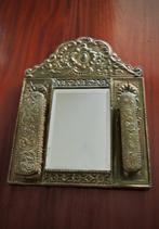 Antieke hal spiegel met borstels, Ophalen of Verzenden, Koper