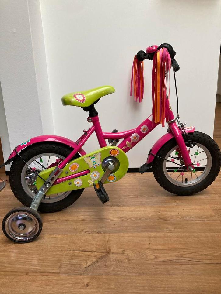 Leuke meisjesfiets 14 inch met zijwieltjes, Fietsen en Brommers, Fietsen | Kinderfietsjes, Gebruikt, Minder dan 16 inch, Zijwieltjes