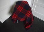 1 x UNICUM wollen deken 195 x 145 cm blauw rood ruitpatroon, Huis en Inrichting, Woonaccessoires | Plaids en Woondekens, Ophalen