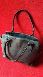 Italiaanse Vera Pelle tas - echt leer - 30x27cm - grijsblauw, Ophalen of Verzenden, Zo goed als nieuw, Bruin