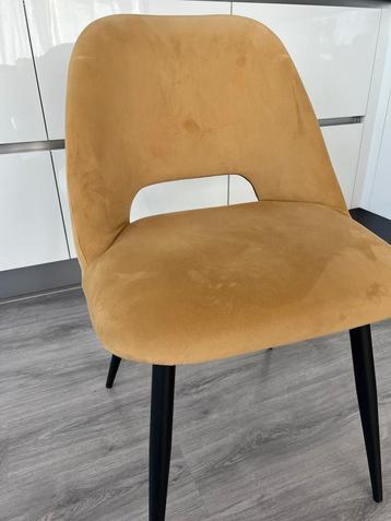 Gele stoel eettafel van Kwantum - velvet / suede look beschikbaar voor biedingen