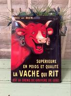 ‼️Mooie grote vintage metalen reclame La Vache qui rit, Ophalen of Verzenden, Zo goed als nieuw, Reclamebord