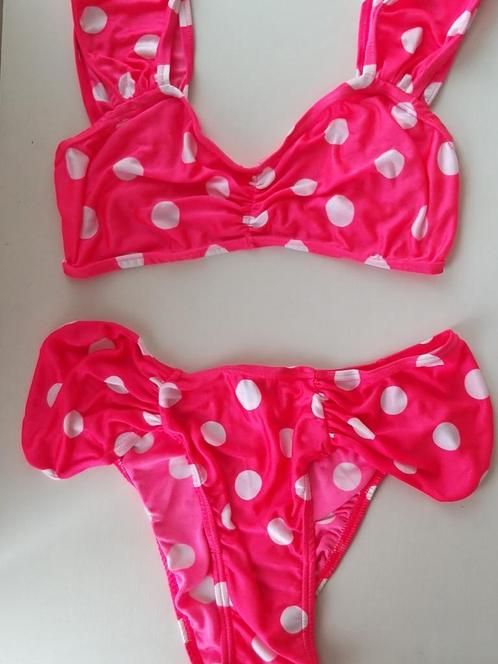 Roze polka dot bikini, maat 42 L, Kleding | Dames, Badmode en Zwemkleding, Gedragen, Bikini, Roze, Ophalen of Verzenden