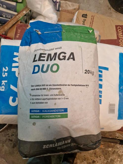 LEMGA DUO Dünnbettmörtel 20kg - Lijmblokken Lijm, Doe-het-zelf en Verbouw, Metselstenen, Nieuw, Kalkzandstenen, Ophalen
