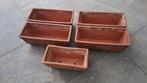 5 vintage Italiaanse terracotta bloembakken, Tuin en Terras, Bloembakken en Plantenbakken, Ophalen, Steen, Gebruikt, Minder dan 30 cm