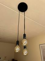 Hanglampen glazen bol set van 3, Huis en Inrichting, Lampen | Hanglampen, Ophalen of Verzenden, Zo goed als nieuw, Minder dan 50 cm
