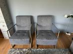 2x bijzet fauteuil, rvs/ stof, Ophalen, Gebruikt, Minder dan 75 cm, Stof