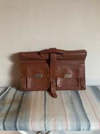 Nostalgie leren schooltas nieuw, Bruin, Aktetas of Boekentas, Ophalen of Verzenden, Zo goed als nieuw