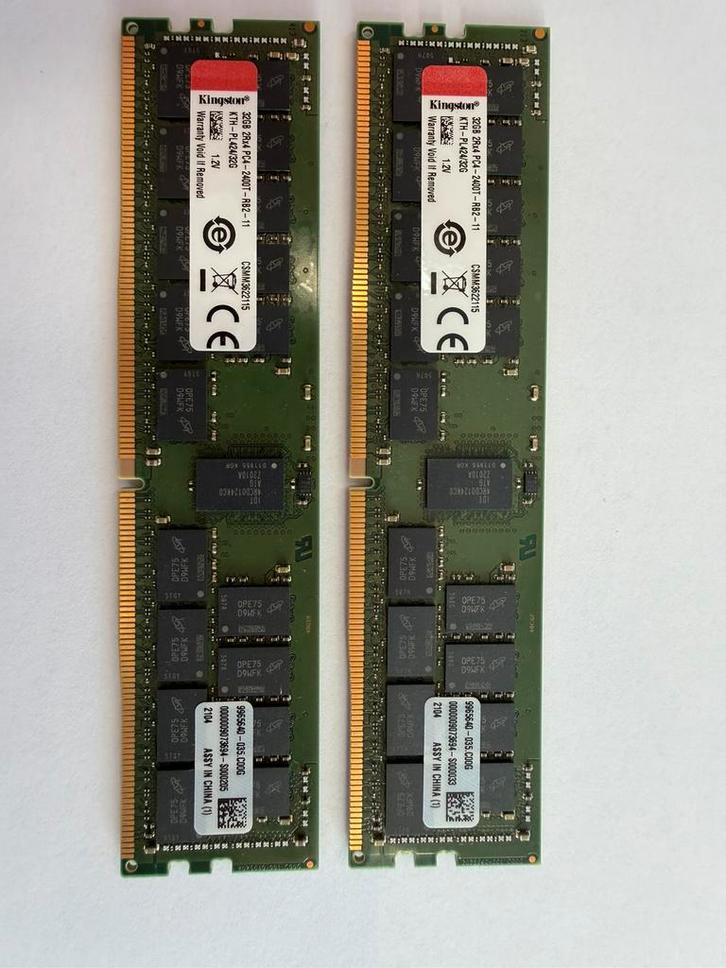 Server Geheugen 2 x KTH-PL424/32G, Computers en Software, RAM geheugen, Zo goed als nieuw, Server, 32 GB, DDR4, Ophalen of Verzenden