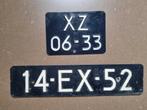 2x Vintage Oldtimer kentekenplaat blauw, Verzamelen, Ophalen of Verzenden, Gebruikt, Auto's