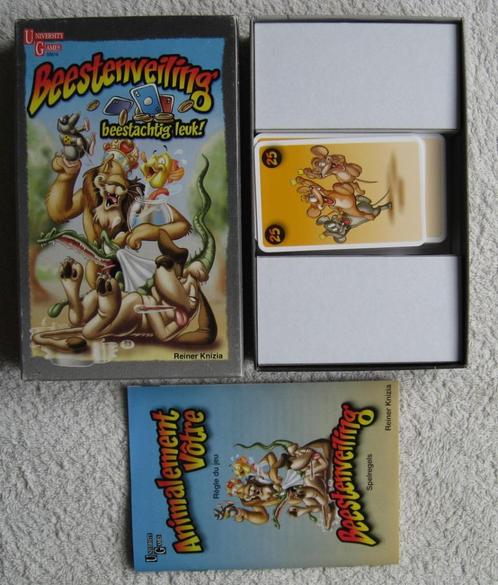 University Games - Beestenveiling (kaartspel Reiner Knizia), Hobby en Vrije tijd, Gezelschapsspellen | Kaartspellen, Zo goed als nieuw