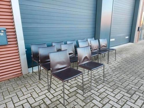 Zanotta Lia stoel 4x - Roberto Barbieri, Huis en Inrichting, Stoelen, Gebruikt, Leer, Ophalen of Verzenden