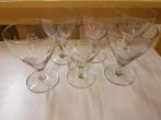 Gegraveerde waterglazen 6 stuks hoogte 13 cm doorsnede 9 cm, Antiek en Kunst, Antiek | Glas en Kristal, Ophalen of Verzenden