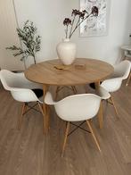 Eettafel met 4 stoelen, Huis en Inrichting, Tafels | Eettafels, Ophalen, Gebruikt, 100 tot 150 cm, Rond