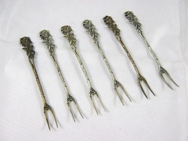 Zilveren cocktailvorkjes Hildesheimer Rose (6425), Antiek en Kunst, Curiosa en Brocante, Ophalen