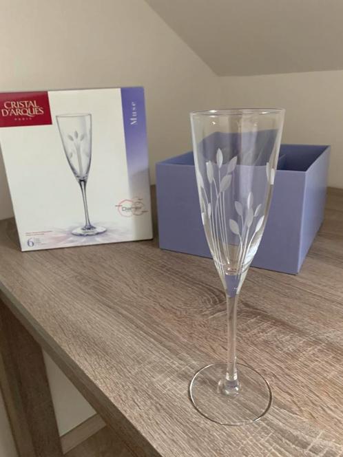 16 cristal d’arques Muse champagneglazen, Verzamelen, Glas en Borrelglaasjes, Zo goed als nieuw, Ophalen of Verzenden
