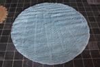 Zacht rond hoogpolig vloerkleed Pearl Soft Blue Ø200 blauw