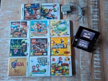 Nintendo 3DS Zwart + 11 Games (Mario, Zelda, LEGO) beschikbaar voor biedingen