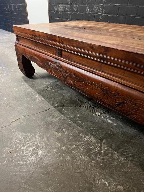 Chinees teak opiumtafel chinese tafel opium houtsnijwerk, Huis en Inrichting, Tafels | Salontafels, Gebruikt, 50 tot 75 cm, 50 tot 100 cm