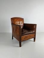 antieke lederen armstoel / fauteuil, Ophalen
