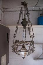Antiek olie hanglamp, Antiek en Kunst, Antiek | Lampen, Ophalen