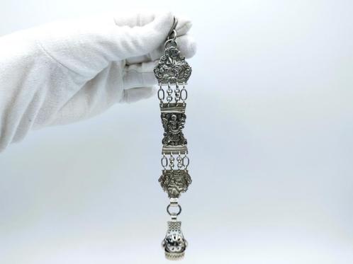 Zilveren heren chatelaine van bijbelslot, Zwolle, 1847, Sieraden, Tassen en Uiterlijk, Antieke sieraden, Overige typen, Zilver