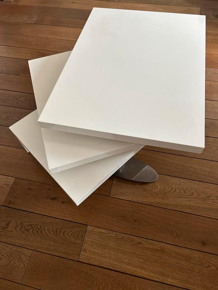 Glanzend witte salontafel, afmetingen 80 x 59 x 38 cm, Huis en Inrichting, Tafels | Salontafels, Gebruikt, Minder dan 50 cm, 50 tot 100 cm