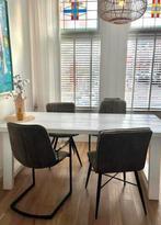 4 Eetkamerstoelen - Olijfgroen, Ophalen, Zo goed als nieuw, Landelijk, industrieel, 4 tot 6 stoelen