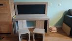 Steigerhout kinderbureau met krijtbord + 2 stoelen, Huis en Inrichting, Ophalen, Gebruikt, Bureau