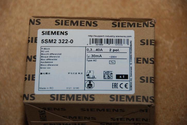 5SM2322-0 Siemens aardlekschakelaar module 40A 30mA 2 polig, Hobby en Vrije tijd, Elektronica-componenten, Nieuw, Ophalen of Verzenden