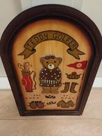 Houten wandbord Teddy Golfer - Kinderkamer Decoratie, Ophalen, Minder dan 50 cm, Gebruikt, Minder dan 50 cm