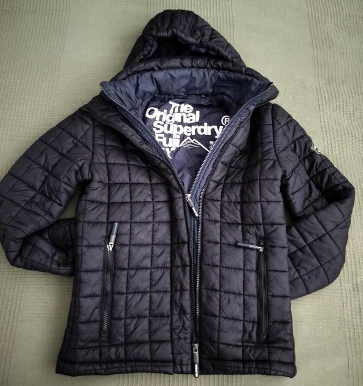 2Jongens/Heren Jassen Superdry XS/S, Kleding | Heren, Jassen | Winter, Gedragen, Maat 46 (S) of kleiner, Zwart, Ophalen