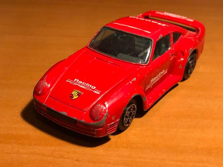 Rode Bburago Porsche 959 - Porsche Racing 1:43 Made in Italy, Hobby en Vrije tijd, Modelauto's | 1:43, Gebruikt, Auto, Overige merken