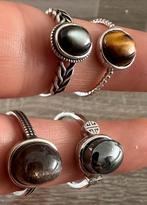 Obsidiaan, tijgeroog, zwarte maansteen, hematiet ringen, Ophalen of Verzenden, Nieuw