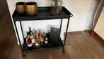 Sidetable, trolley zwart, Huis en Inrichting, 50 tot 100 cm, Verzenden, Zwart, Zo goed als nieuw