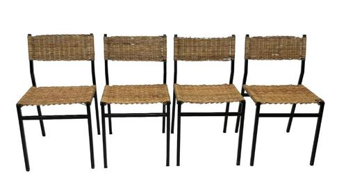 Vintage stoelen set van 4 - Se05 Martin Visser - Spectrum, Huis en Inrichting, Stoelen, Gebruikt, Vier, Metaal, Riet of Rotan
