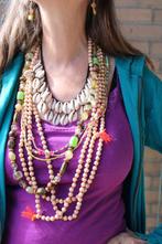 Kralen halssnoeren halskettingen muntjes glitter party Boho, Overige materialen, Overige kleuren, Nieuw, Ophalen of Verzenden