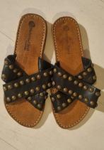 Leren slippers maat 37, Slippers, Zwart, Nieuw, Ophalen of Verzenden