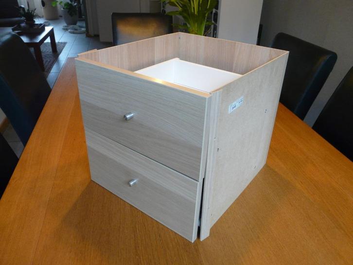 IKEA KALLAX laden, eikenkleur, 2 sets + mandje, Huis en Inrichting, Kasten | Ladekasten, Zo goed als nieuw, Minder dan 100 cm