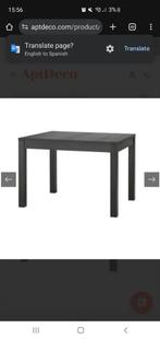 Ikea Bjursta zwarte vierkante uitschuifbare tafel, Gebruikt, 50 tot 100 cm, Vierkant, Tot twee personen